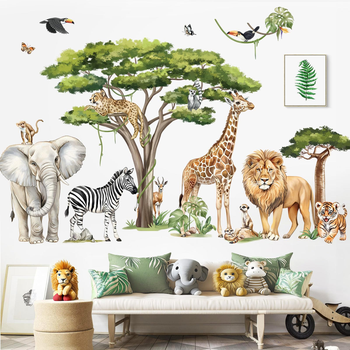 decalmile elephant and lion wall decals brighten nurseries with imaginative jungle scenes
