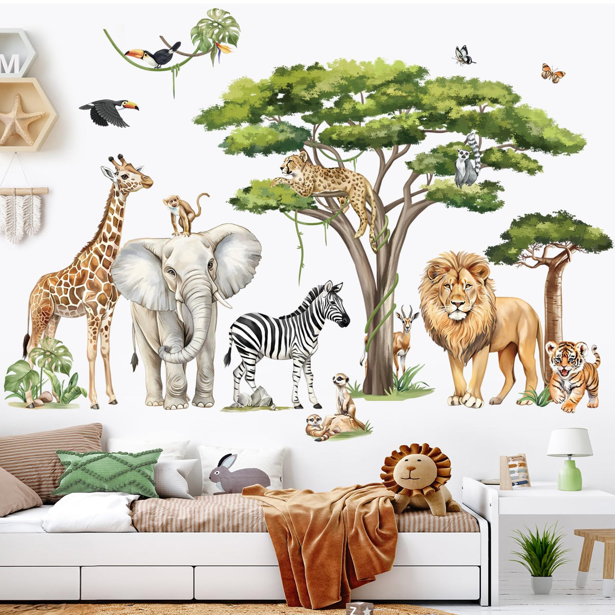 decalmile leopard wall sticker adds bold jungle focal point to playroom