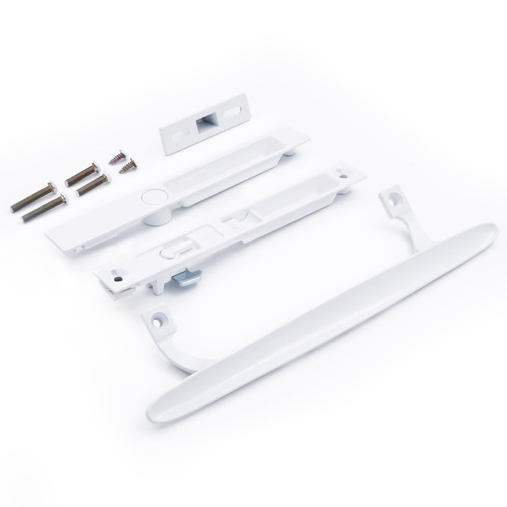 DECEBALUS flush-mount white side view, slim profile for 1 to 1-1/8 inch doors