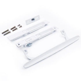 DECEBALUS flush-mount white side view, slim profile for 1 to 1-1/8 inch doors