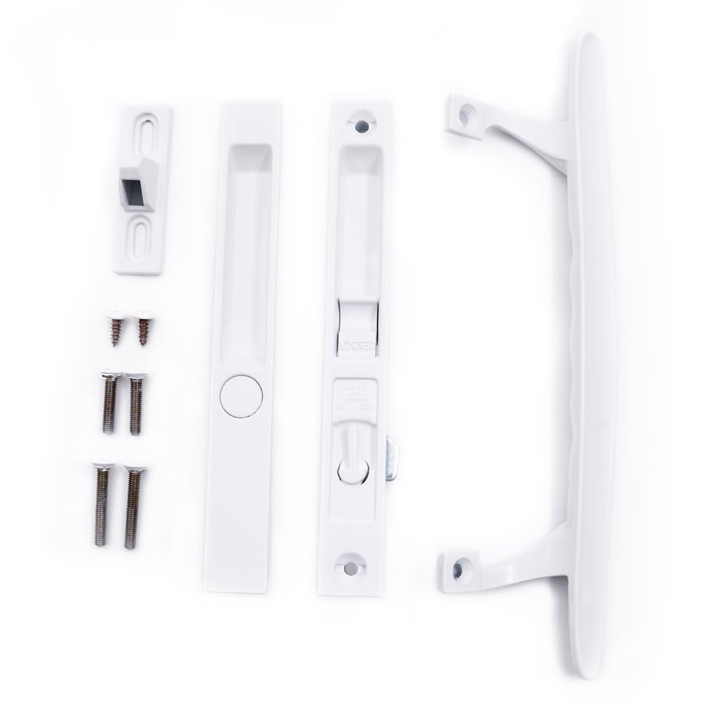 DECEBALUS hook-latch mechanism in white, adjustable for left or right doors