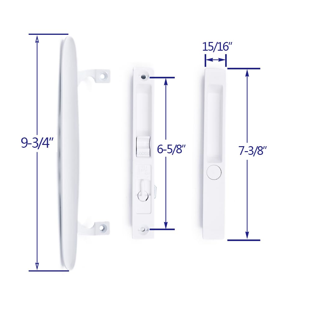 DECEBALUS night-lock detail in white, non-keyed design for exterior security