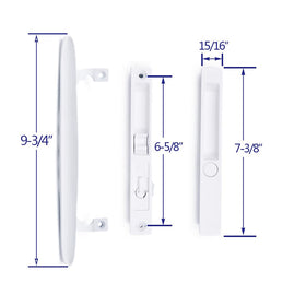 DECEBALUS night-lock detail in white, non-keyed design for exterior security