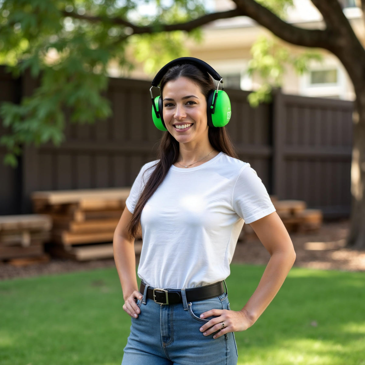 DECIBEL DEFENSE ear muffs suitable for adults and kids ages four and up.