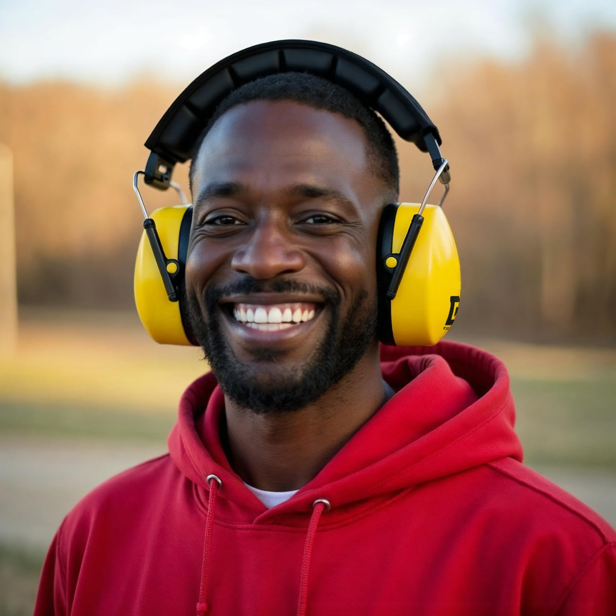 DECIBEL DEFENSE ear muffs 37 dB NRR protection reduces loud noise at the range.