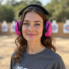 DECIBEL DEFENSE ear muffs fold compactly for travel and storage.
