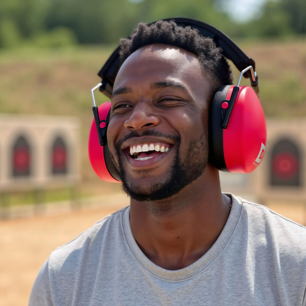 XL black Decibel Defense ear muffs for larger heads.