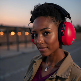 Product certifications shown for Decibel Defense ear muffs: ANSI and CE