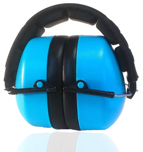 DECIBEL DEFENSE ear muffs fit adults and kids.