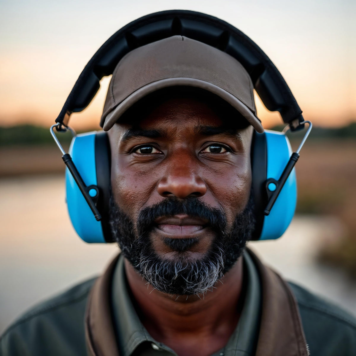 DECIBEL DEFENSE ear muffs suitable for construction tools.