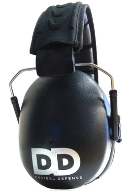 DECIBEL DEFENSE Pro Ear Muffs overview highlight high NRR and comfort.