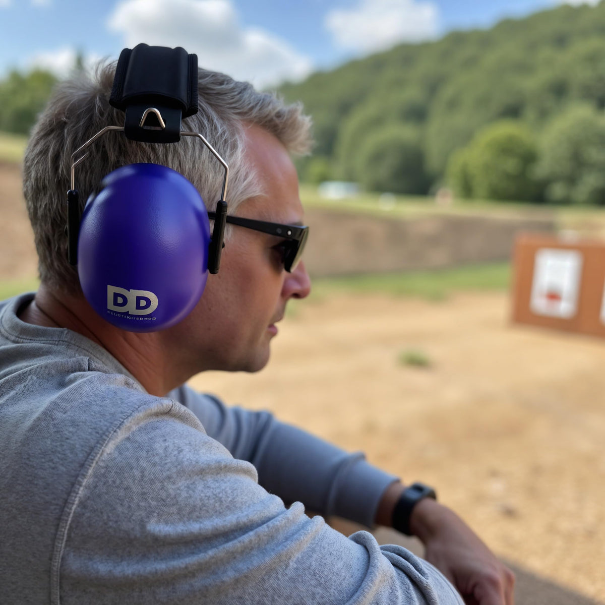 DECIBEL DEFENSE professional ear muffs folded compact for easy storage