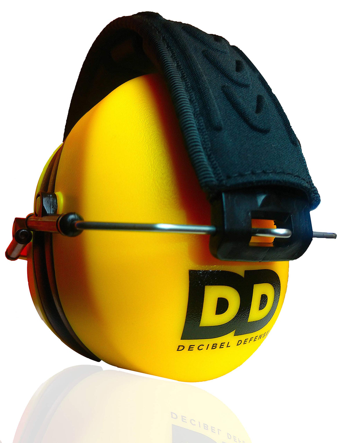 DECIBEL DEFENSE Pro ear muffs folding design for easy storage.