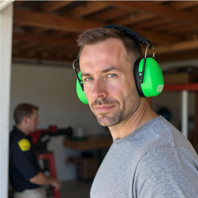 DECIBEL DEFENSE XL size in black accommodates larger heads comfortably.