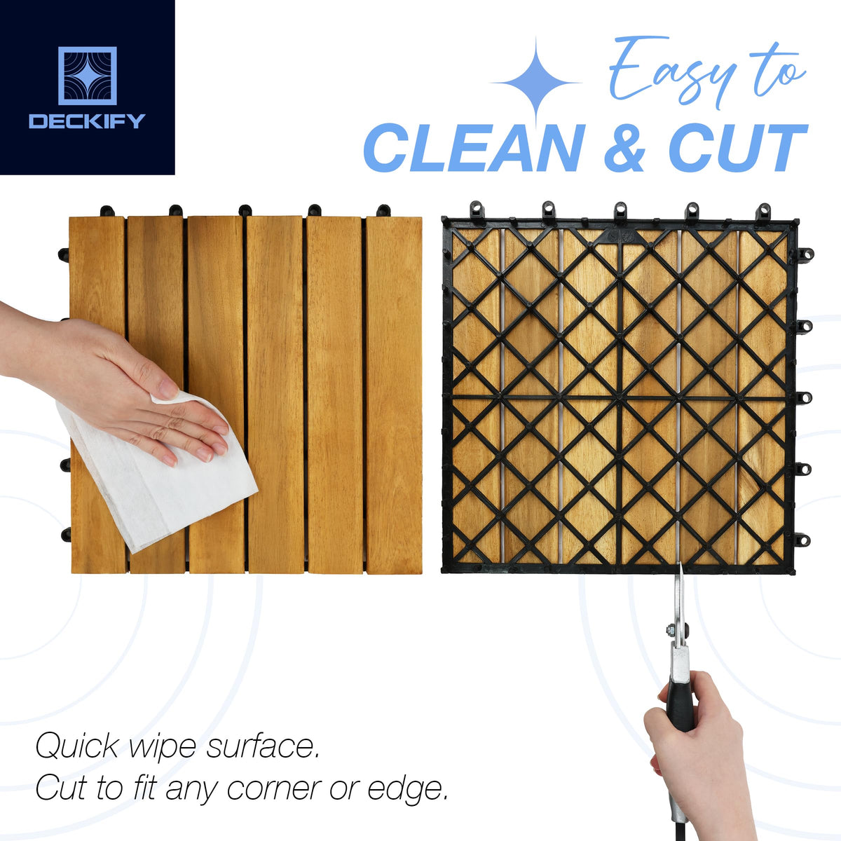DECKIFY 9-tile outdoor patio coverage demonstrating modular setup