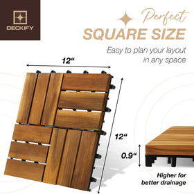 DECKIFY interlocking tile close-up shows secure snap-fit for easy installation