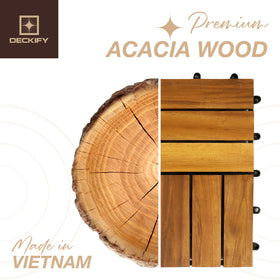 DECKIFY natural acacia tile reveals wood grain and premium finish