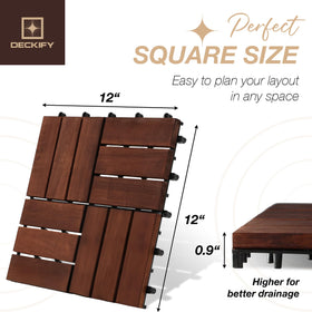 DECKIFY outdoor waterproof flooring tiles shown for durable patio surfaces in all weather.