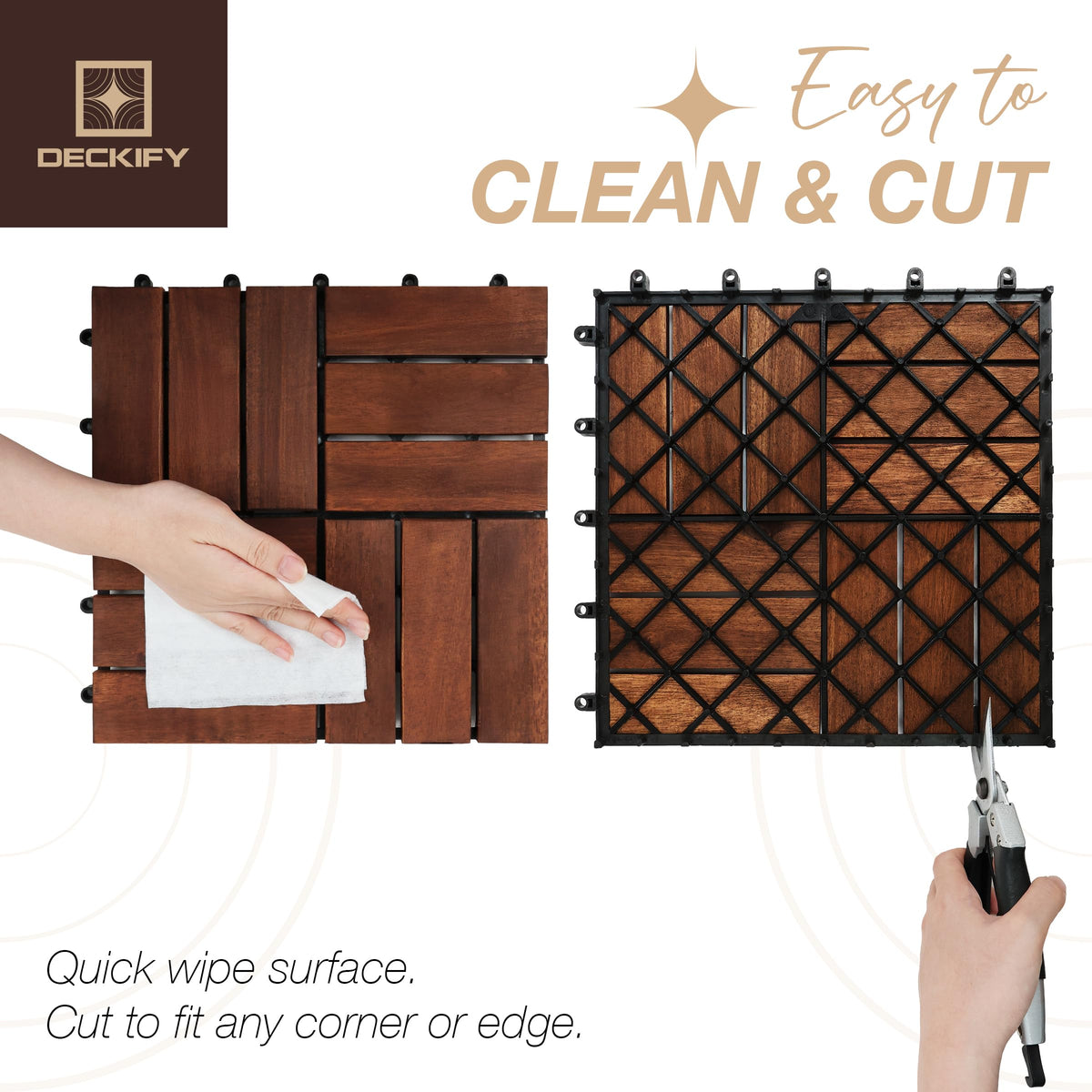DECKIFY secure-interlocking-clip-system ensures a tight, level deck surface.