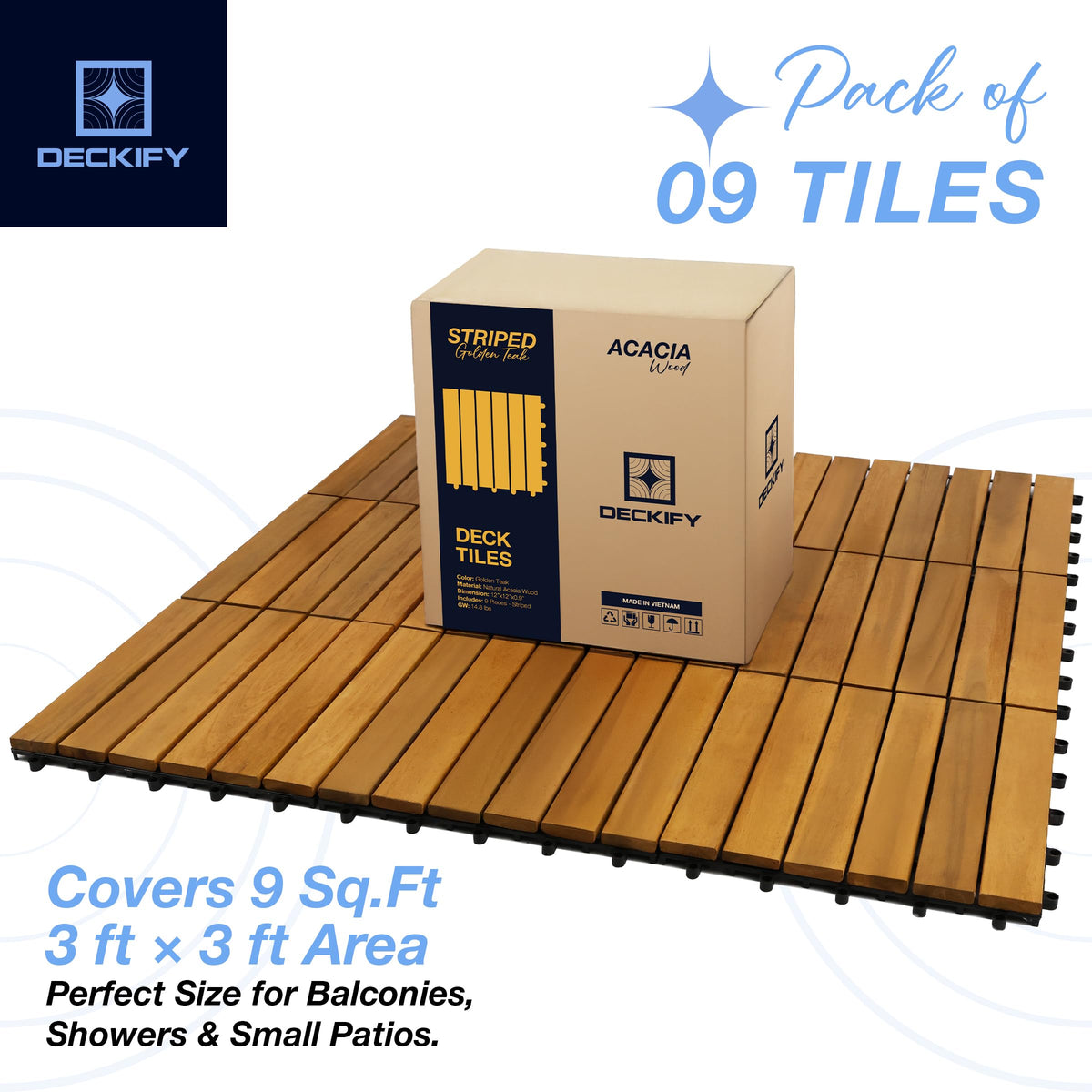 DECKIFY shower-ready base elevated design supports drainage in wet areas