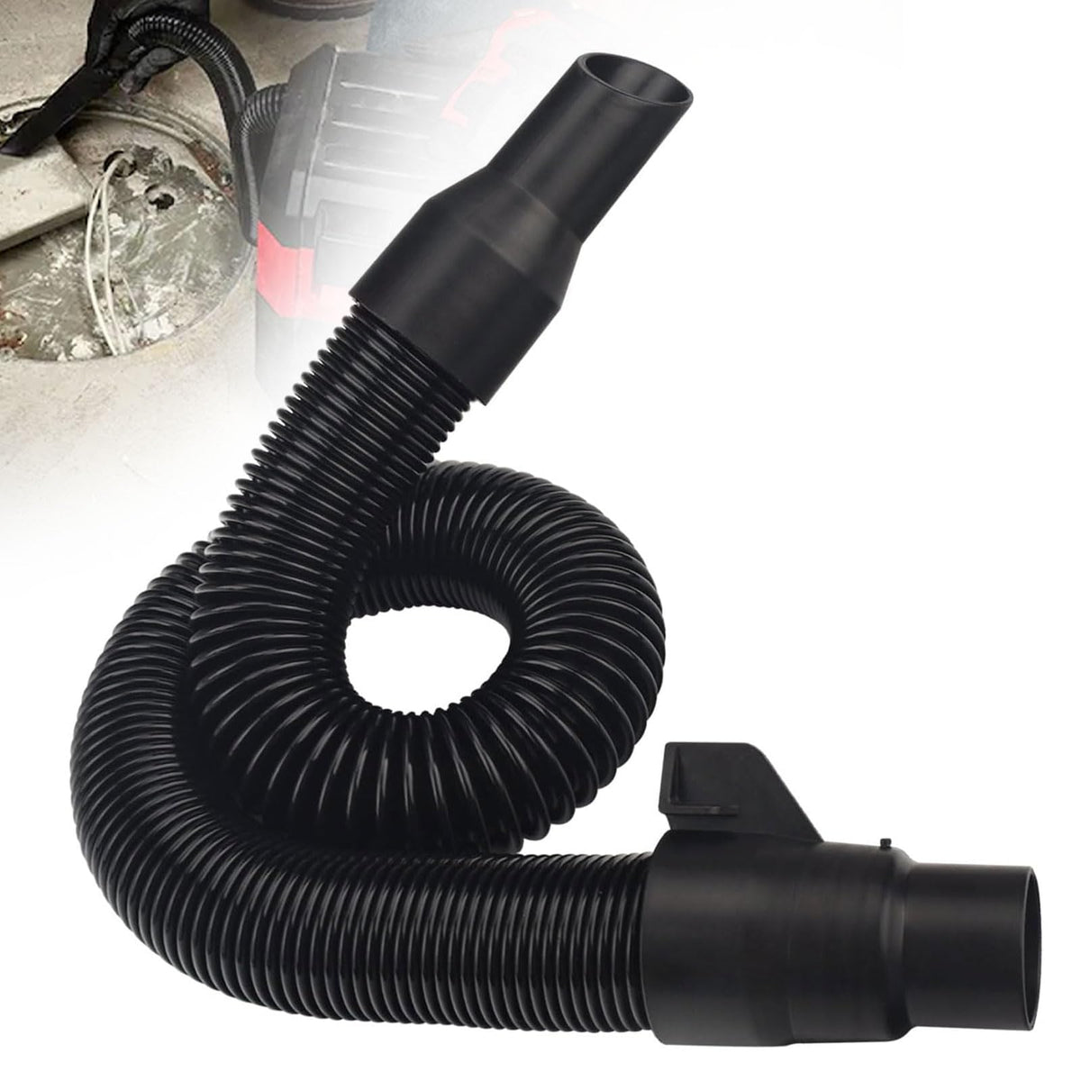 DECKMAN vacuum hose internal storage keeps clutter out of your workshop.