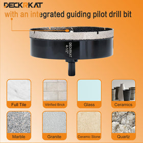 DECKRKAT 3/8-inch triangle shank for secure drill chuck grip.