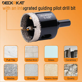DECKRKAT 1-3/8 inch cutting depth enables efficient hole creation