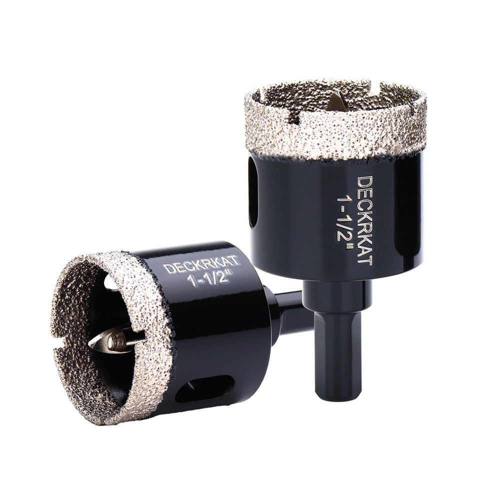 DECKRKAT 1-1/2 inch diamond hole saw kit for precise tile and ceramic cutting