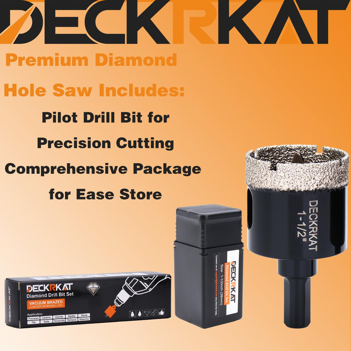 DECKRKAT Total length 2-1/2 inches supports versatile drilling setups