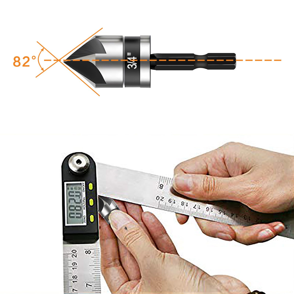 DECKRKAT countersink 3/4-inch bit produces flush finishes on thick materials.