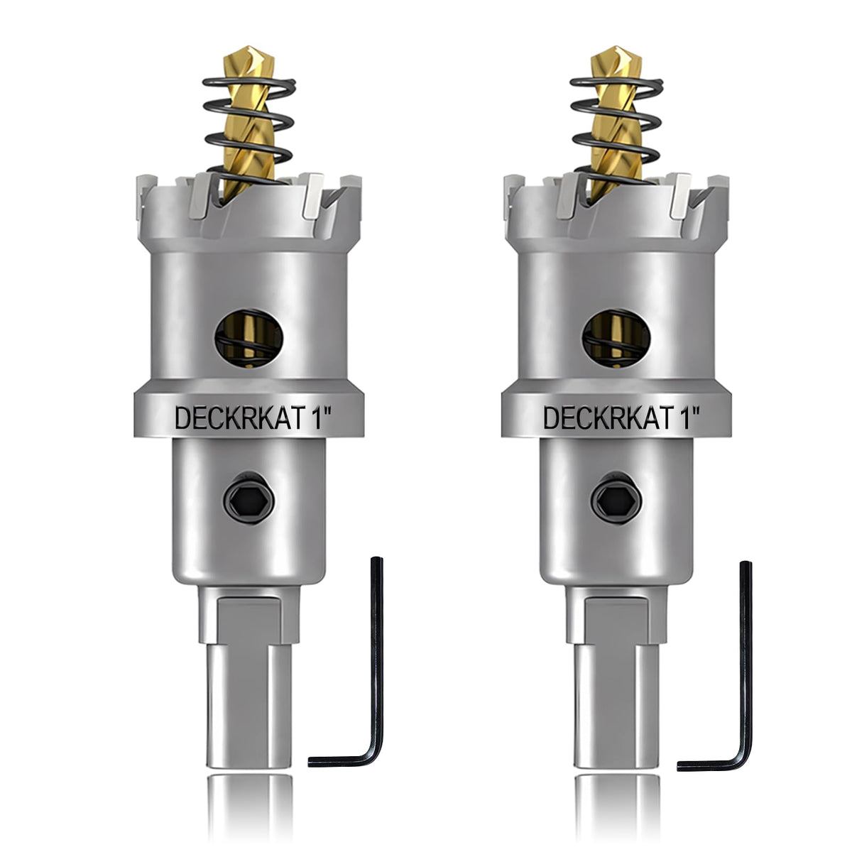 DECKRKAT 2-pack 1in TCT hole saws in case for quick access and organized storage.
