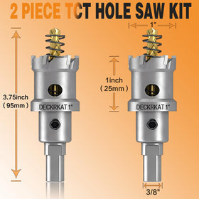 DECKRKAT pilot bits with spring-loaded mechanisms to reduce debris during drilling.