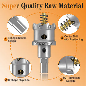 DECKRKAT 3/8-inch 3-flatted shank offers a secure chuck grip.