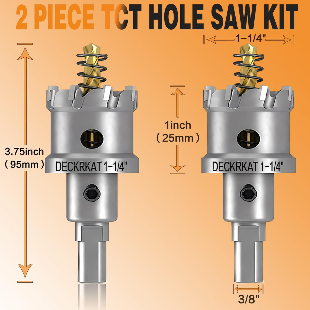 DECKRKAT pilot bit spring-loaded for debris removal during metal drilling.