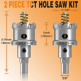 DECKRKAT pilot bit spring-loaded for debris removal during metal drilling.