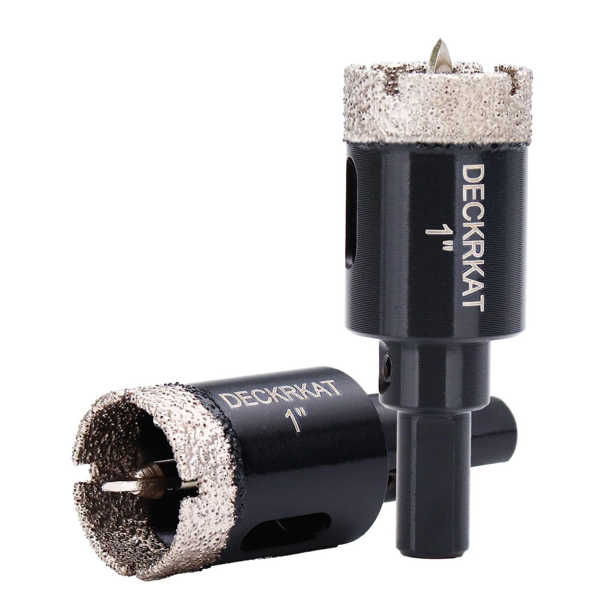 DECKRKAT 1-inch diamond hole saw bits for clean tile holes.