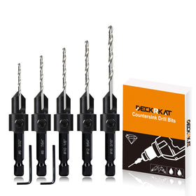 DECKRKAT 3in1 Countersink Set for flush screw seating in woodworking projects.