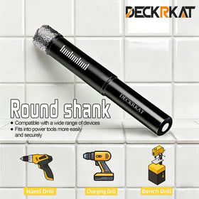 DECKRKAT side flute design removes debris for faster drilling.