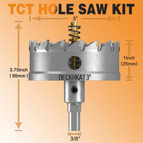 DECKRKAT spring-loaded pilot bit enables clean debris removal during drilling.