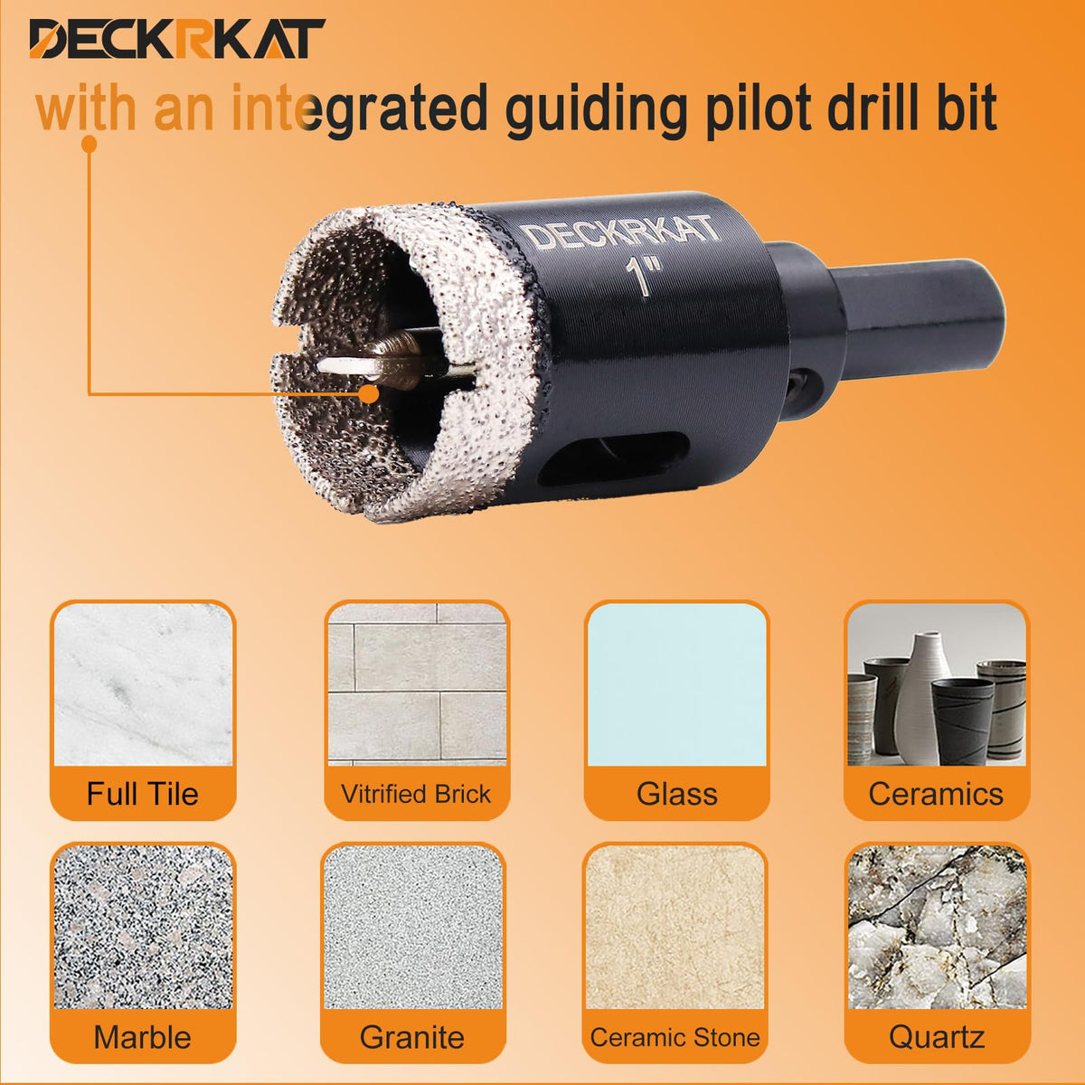DECKRKAT 3/8-inch triangle shank ensures secure chuck grip.
