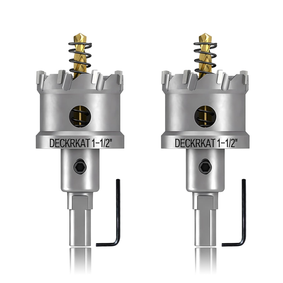 DeckRKAT 2-pack 38mm TCT hole saws for clean metal cuts