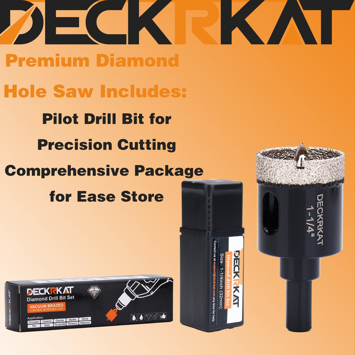 DECKRKAT cutting depth 1-3/8 inch for deeper, controlled holes
