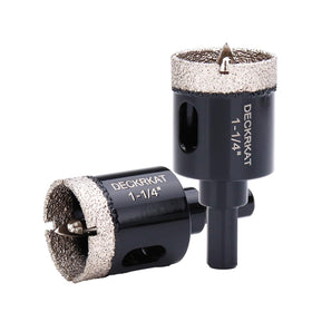 DECKRKAT diamond hole saw kit with pilot bits for precise cuts on ceramic and tile