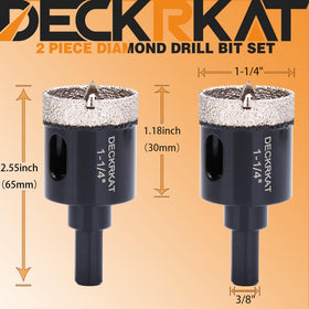 DECKRKAT diamond hole saw 32mm for porcelain tile drilling with guiding pilot