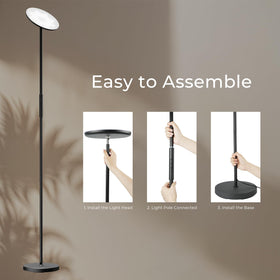 DeckTok floor lamp easy assembly with tool free setup.