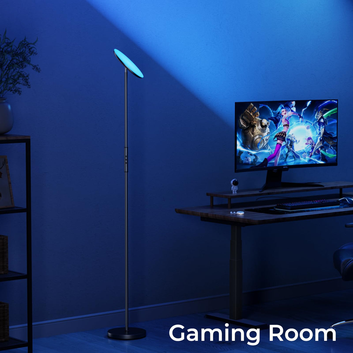 DeckTok floor lamp voice control with Alexa and Google Assistant.