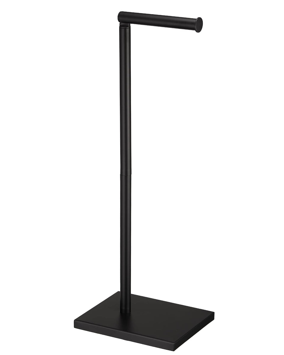 DECLUTTR toilet paper holder stand with black base for stable placement.