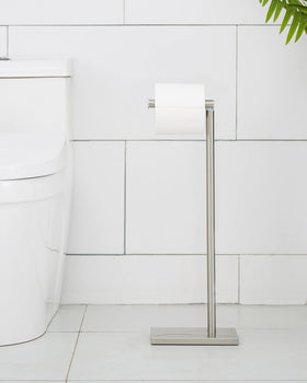 DECLUTTR toilet paper holder stand dimensions 6.2 by 7.8 by 20.5 inches.