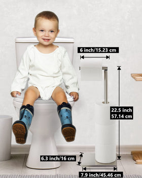 DECLUTTR toilet paper holder stand small-pin end prevents slips.