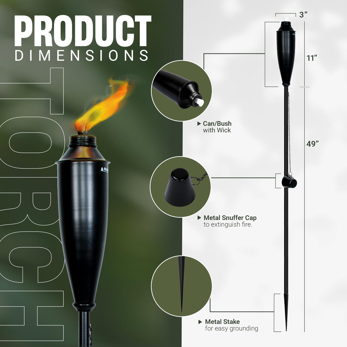 Deco Window citronella oil torch set helps set mood while repelling insects.